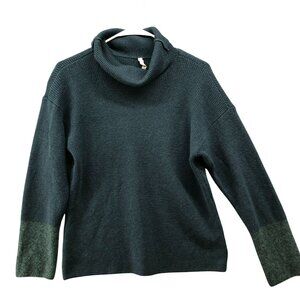 Yargici Turtleneck Sweater Womens S Deep Green Alpaca Mohair Blend Chunky Knit